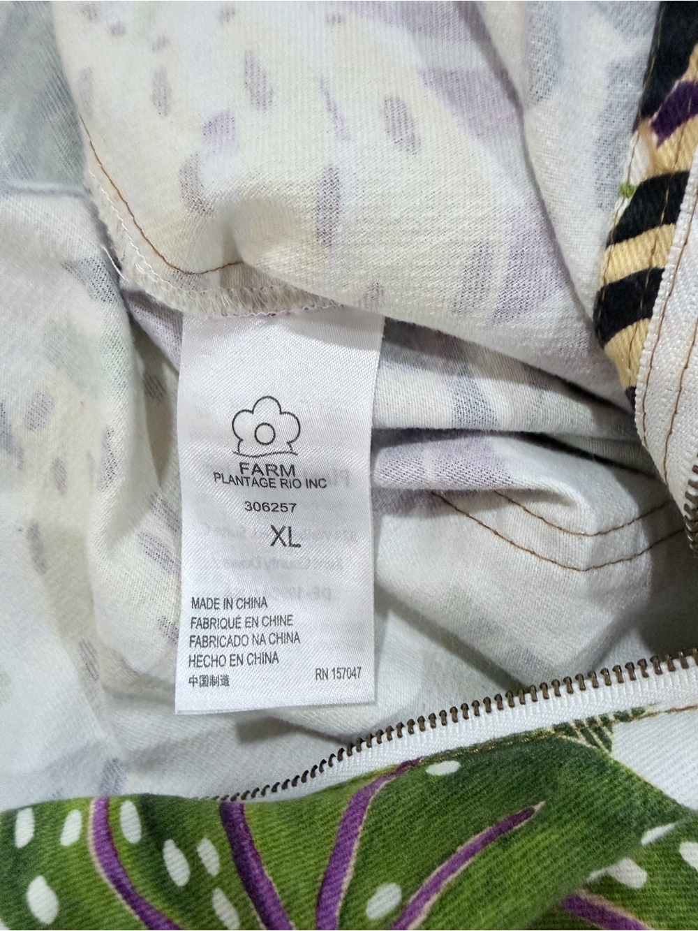 FarmRio Tropical Print Short-Sleeve Jumpsuit in White - Picture 11 of 12